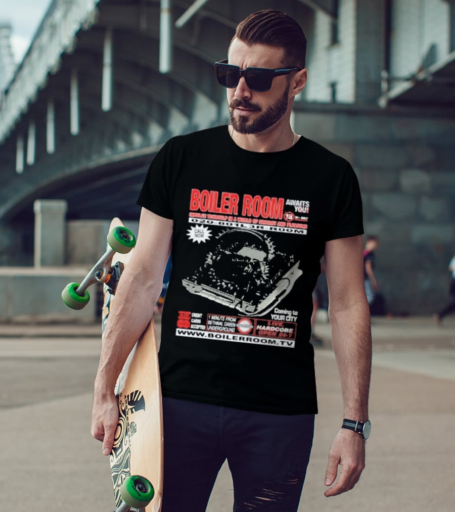 Boiler Room Hardcore TV Broadcast London Frankfurt Detroit Toronto 2001 Mix Series Coming To Your City T-Shirt