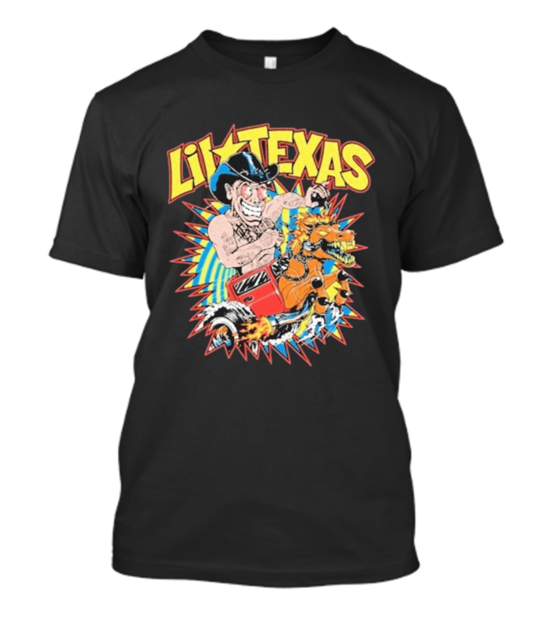 Lil Texas Cartoon Cowboy Racing Dinosaur Kt8 Need For Speed T-Shirt