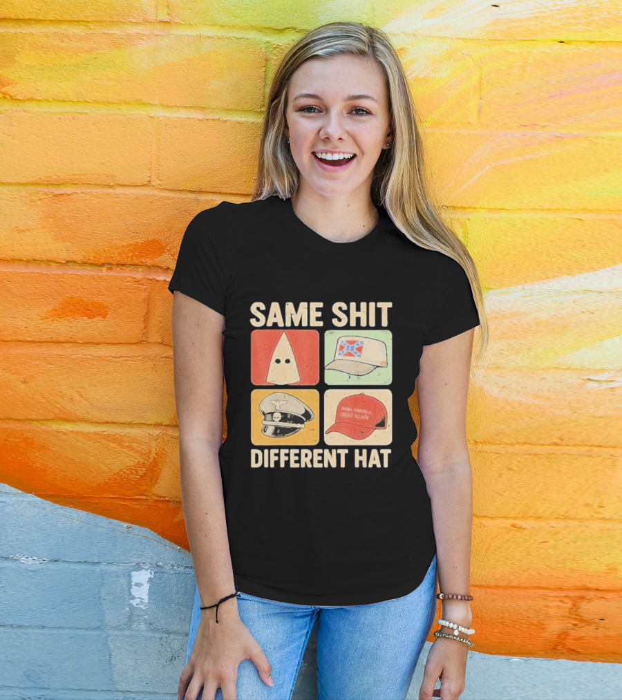 Same Shit Different Hat Ku Klux Klan Confederate Battle Flag Make America Great Again Police T-Shirt