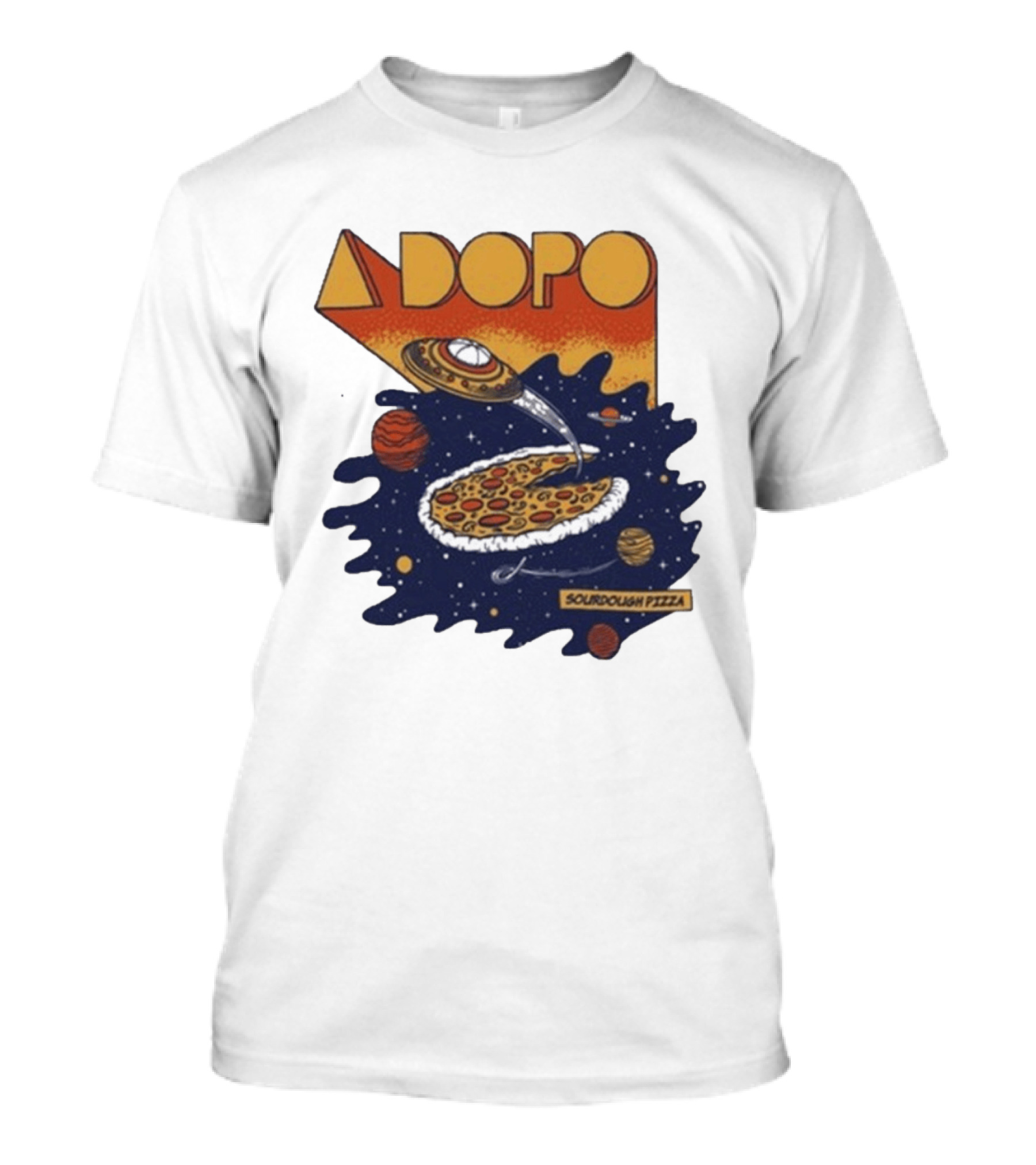 A Dopo UFO Sourdough Pizza Space Adventure T-Shirt