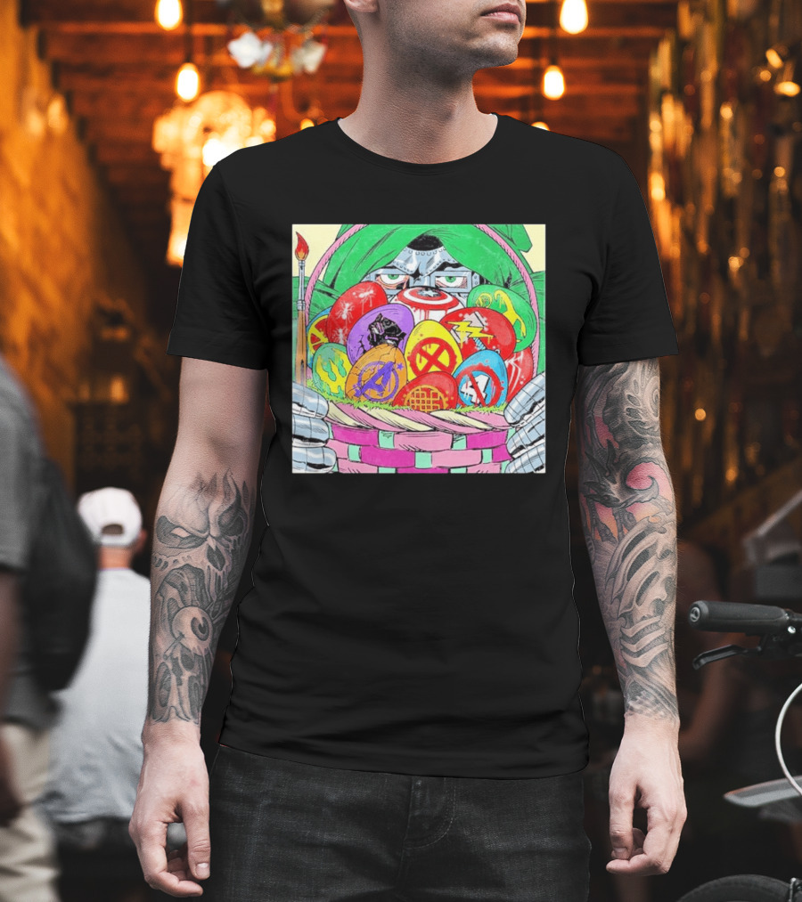 Doctor Doom Easter Egg Basket Avengers Marvel Crossover Secrets T-Shirt
