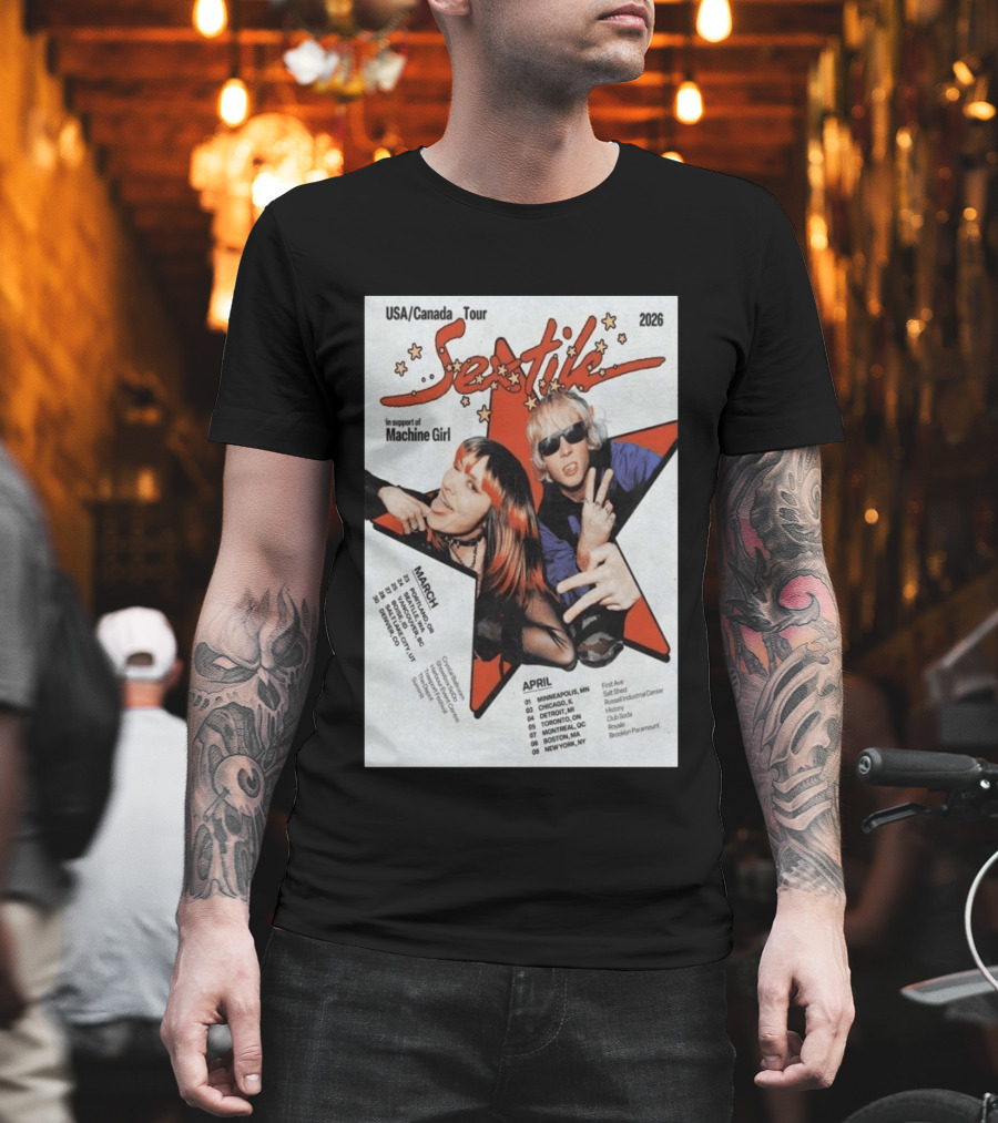 USA Canada 2026 Sextile Tour in Support of Machine Girl T-Shirt