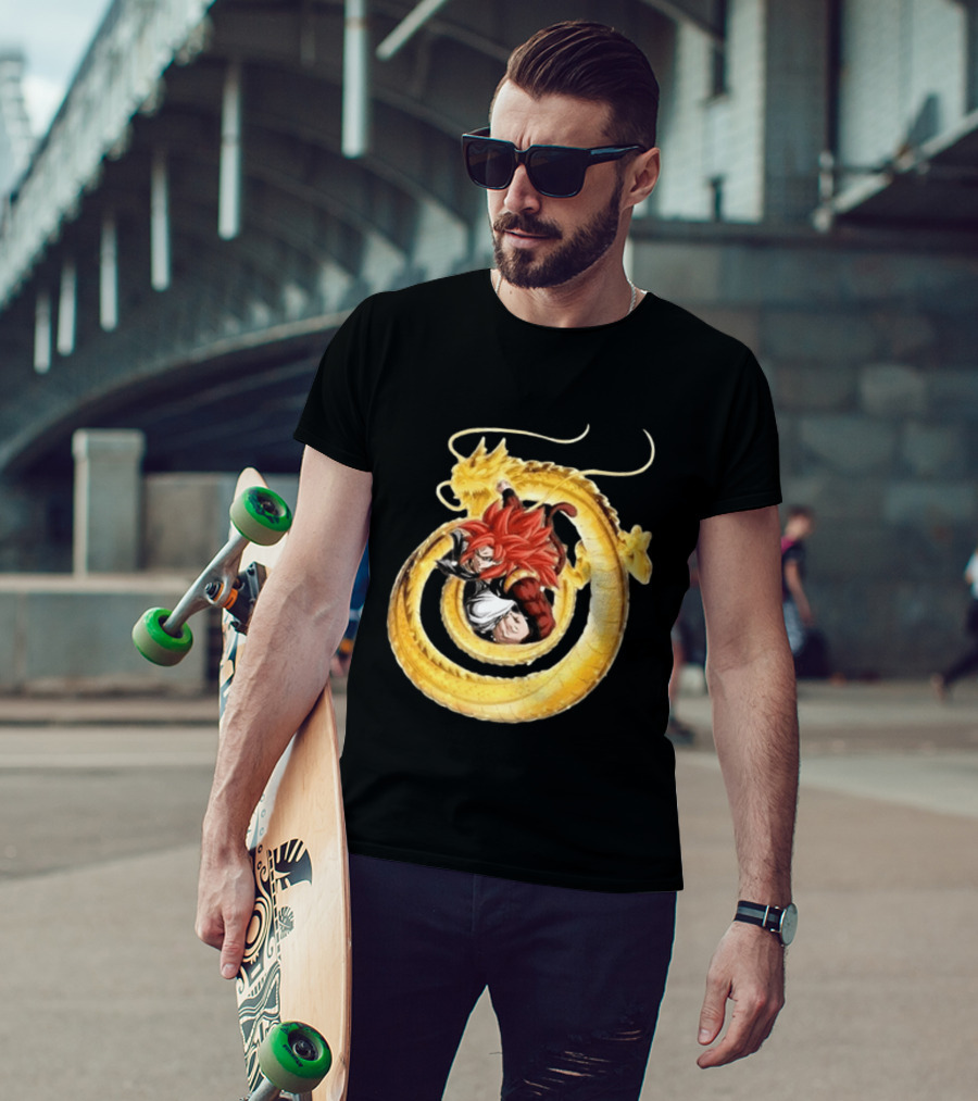 Dragon Ball Games Battle Hour 2026 Dokkan Battle Super Saiyan 4 Gogeta Shenron T-Shirt