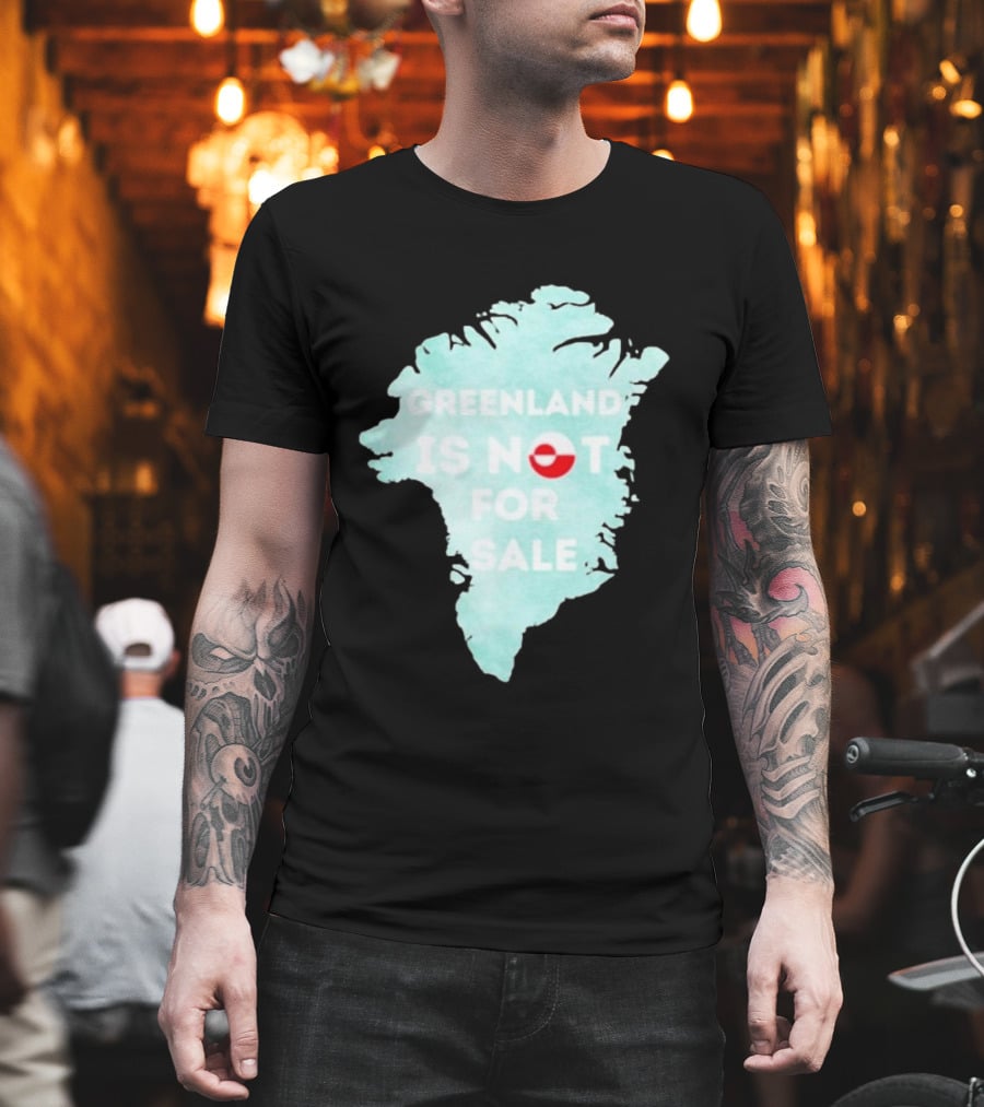 Greenland Is Not For Sale Map Design with Flag T-Shirt