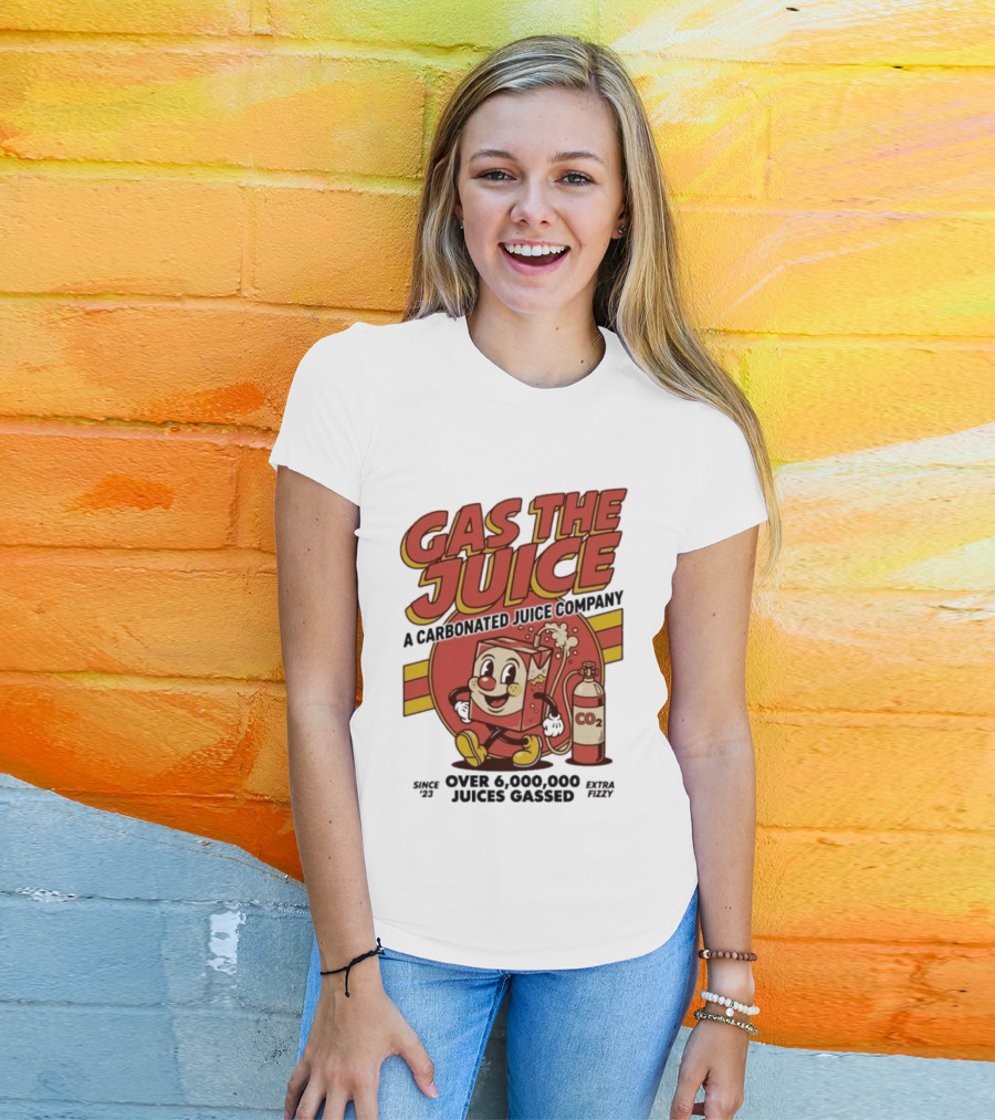 Gas The Juice A Carbonated Juice Company CO2 Juices Gassed Since 75 Retro Fizzy T-Shirt