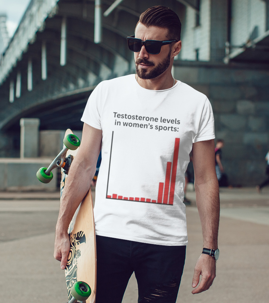 Testosterone Levels In Women's Sports Bar Graph Analysis T-Shirt