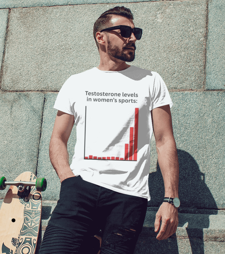 Testosterone Levels In Women's Sports Bar Graph Analysis T-Shirt