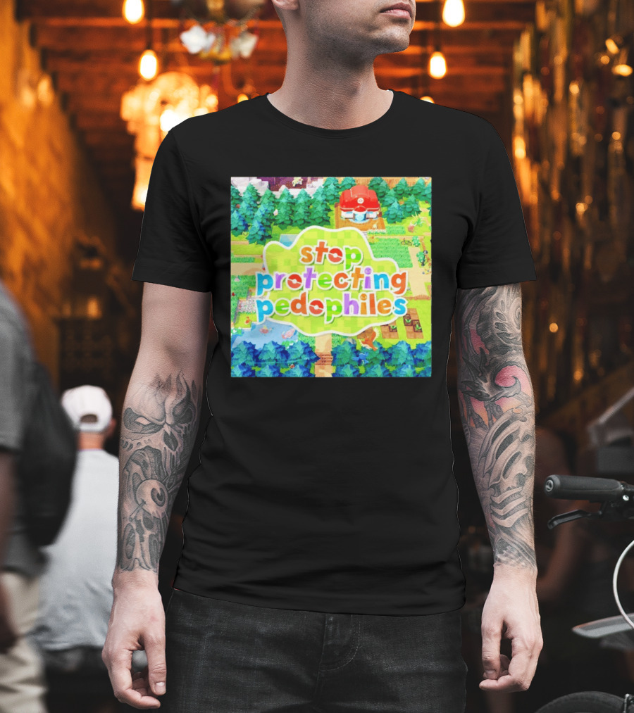 Stop Protecting Pedophiles Pokopia Generator Scenic Landscape T-Shirt