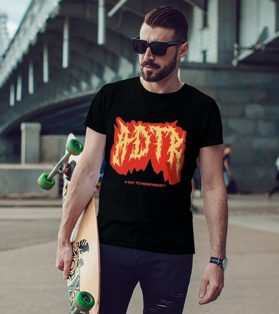 Adtr A Day To Remember Resentment Vintage Flame Lettering T-Shirt