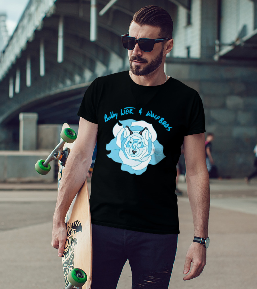 Bobby Weir And Wolf Bros Blue Rose Wolf T-Shirt