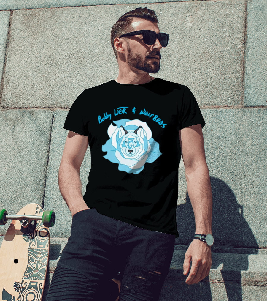Bobby Weir And Wolf Bros Blue Rose Wolf T-Shirt