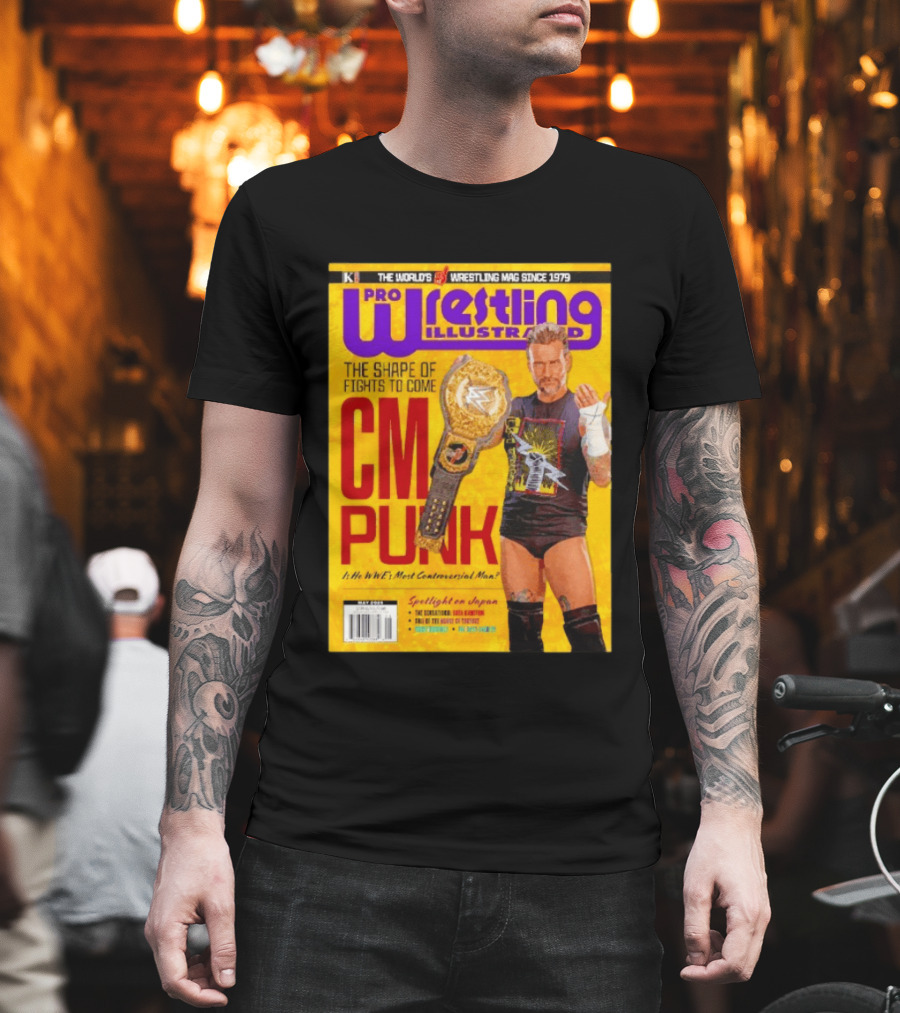 Pro Wrestling Illustrated CM Punk WWE's Most Controversial Man Spotlight on Japan T-Shirt
