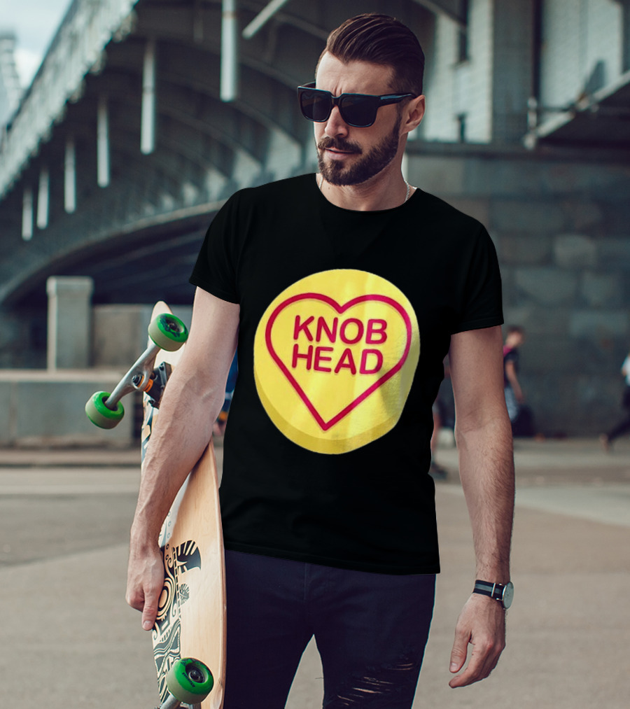Knob Head Love Hearts Yellow Round T-Shirt