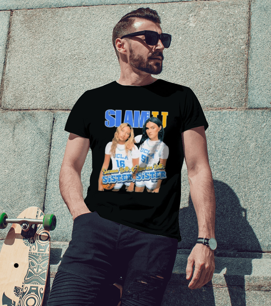 UCLA Bruins Basketball Betts Sisters Sienna Lauren Slam Sister T-Shirt