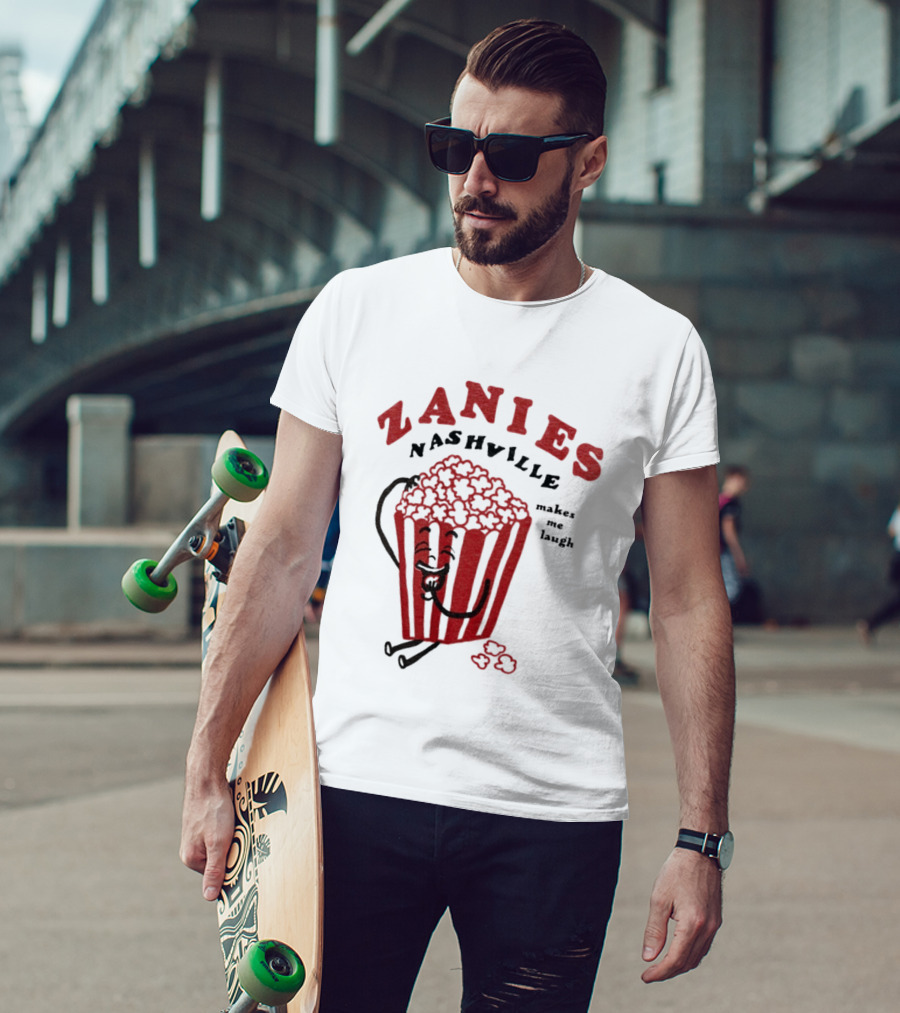Zanies Nashville Popcorn Cartoon Makes Me Laugh T-Shirt