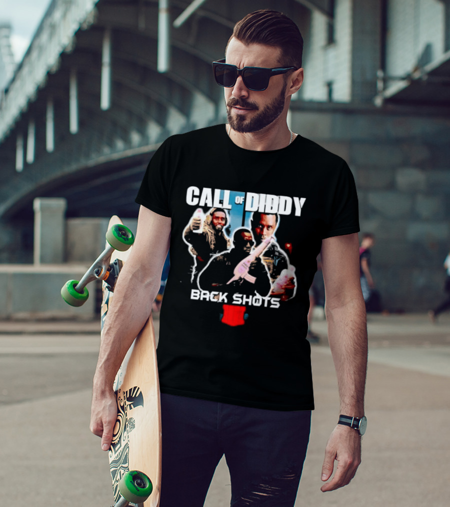 Call Of Diddy Back Shots Bootleg Action Parody Game T-Shirt