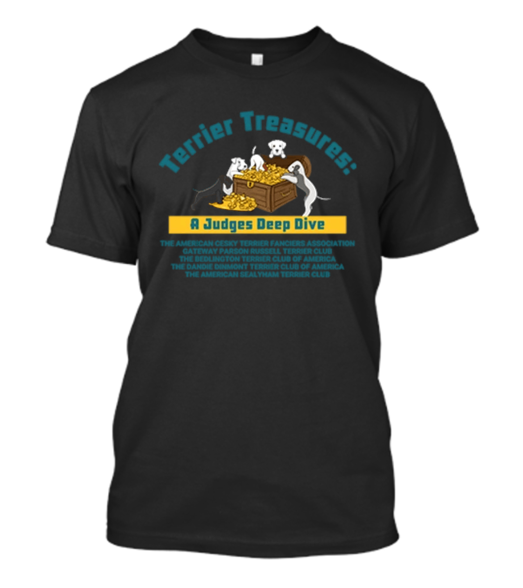 Terrier Treasures A Judges Deep Dive Treasure Chest And Playful Dogs T-Shirt