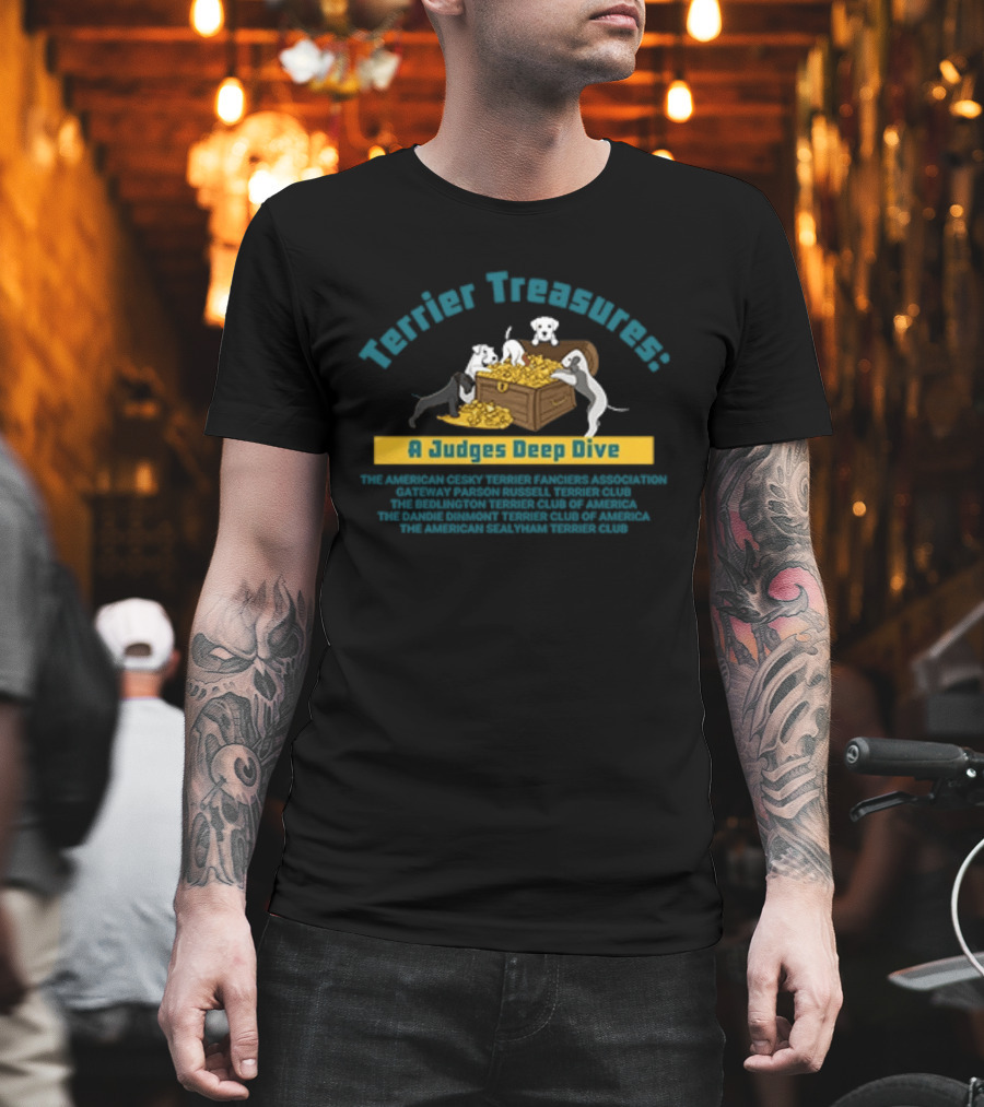 Terrier Treasures A Judges Deep Dive Treasure Chest and Playful Dogs T-Shirt