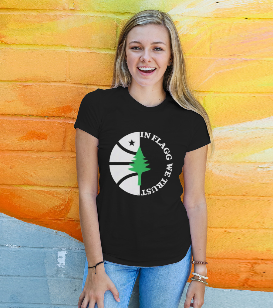 In Flagg We Trust Dallas Mavericks Pine Tree Basketball Star T-Shirt