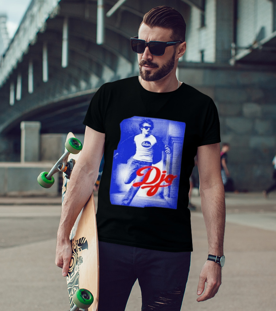 DJO Oficial Tienda Lollapalooza Estilo Vintage Azul Rojo T-Shirt