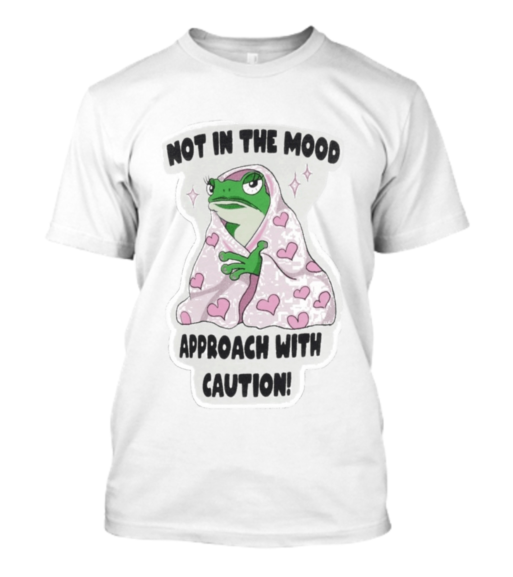 Not In The Mood Frog Wrapped In Blanket Approach With Caution T-Shirt