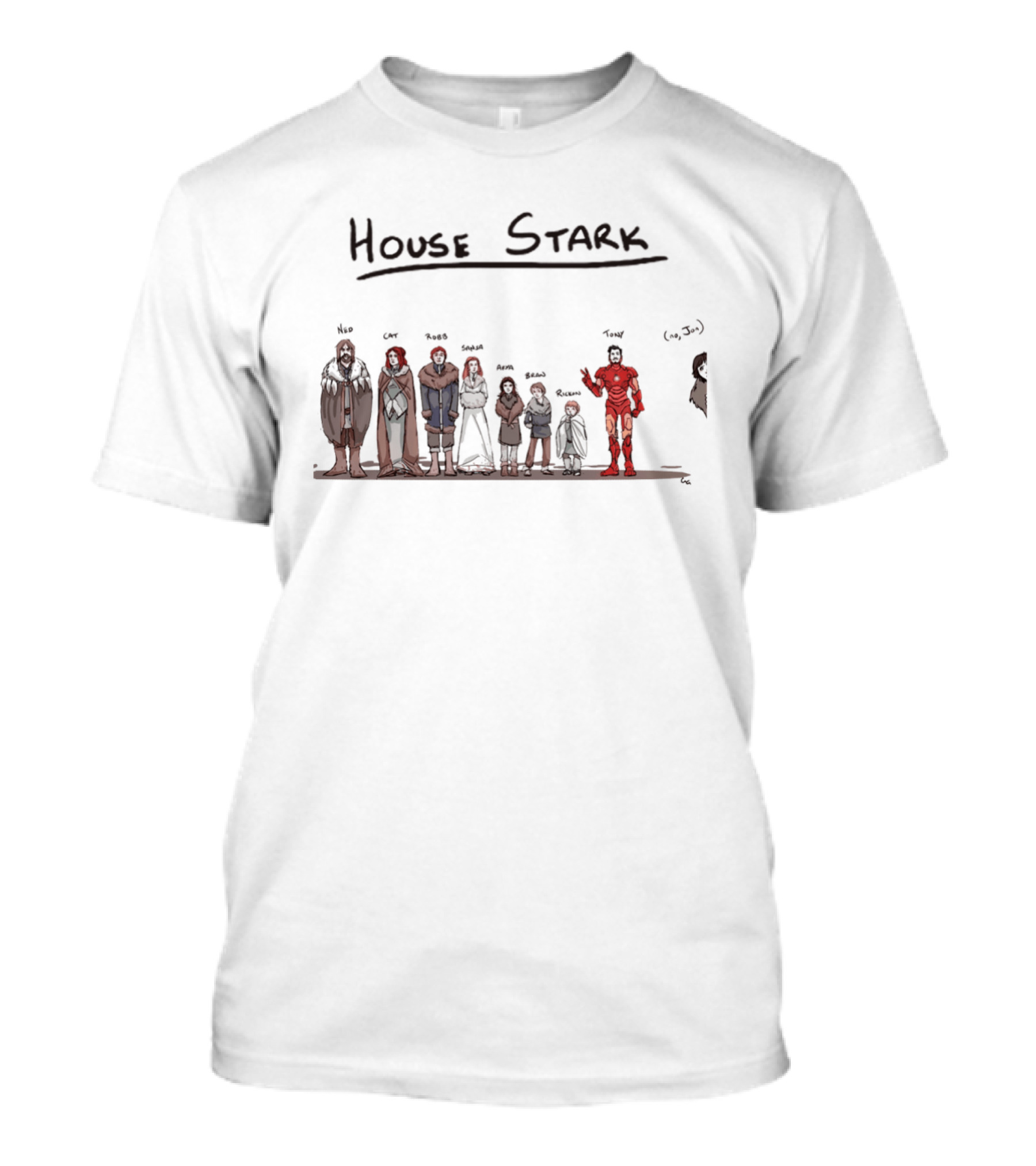 House Stark Tony Stark Iron Man Game Of Thrones Characters T-Shirt