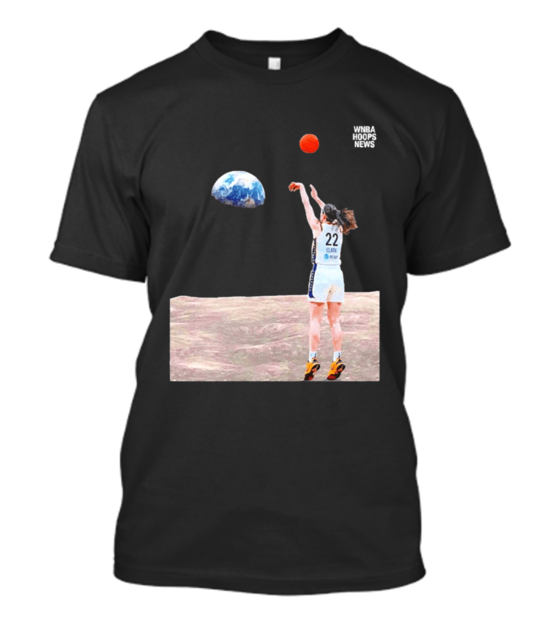 Caitlin Clark Indiana Fever WNBA Shooting Basketball On Lunar Surface T-Shirt