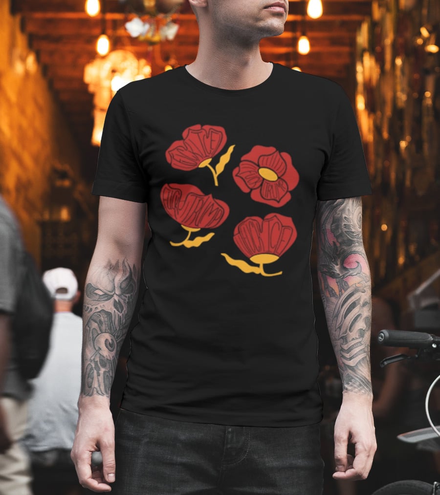 Red Poppy Floral Fuck Trump T-Shirt