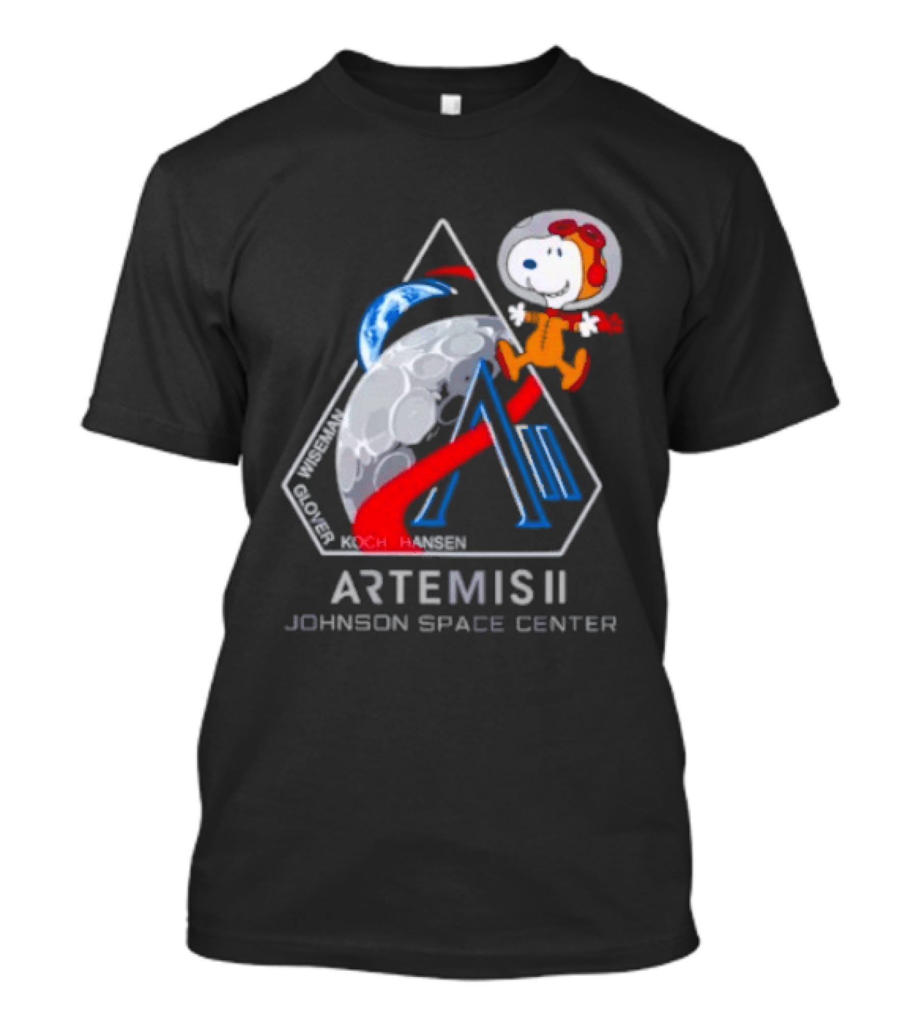 Artemis II Snoopy Johnson Space Center NASA Moon Mission T-Shirt
