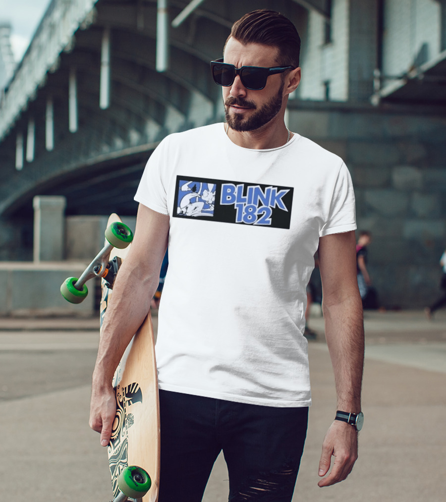 Blink 182 Limited Edition Blue White Cartoon Art 25 Box T-Shirt