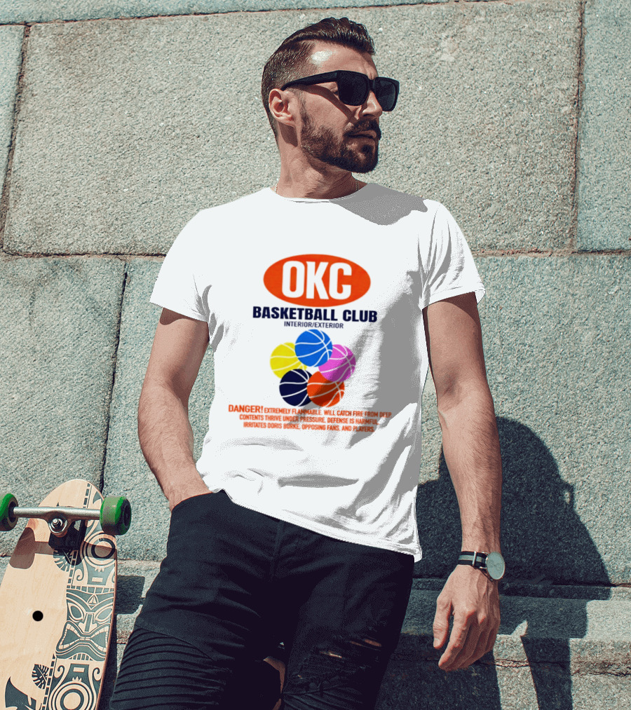OKC Basketball Club Five Color Interior Exterior Balls T-Shirt