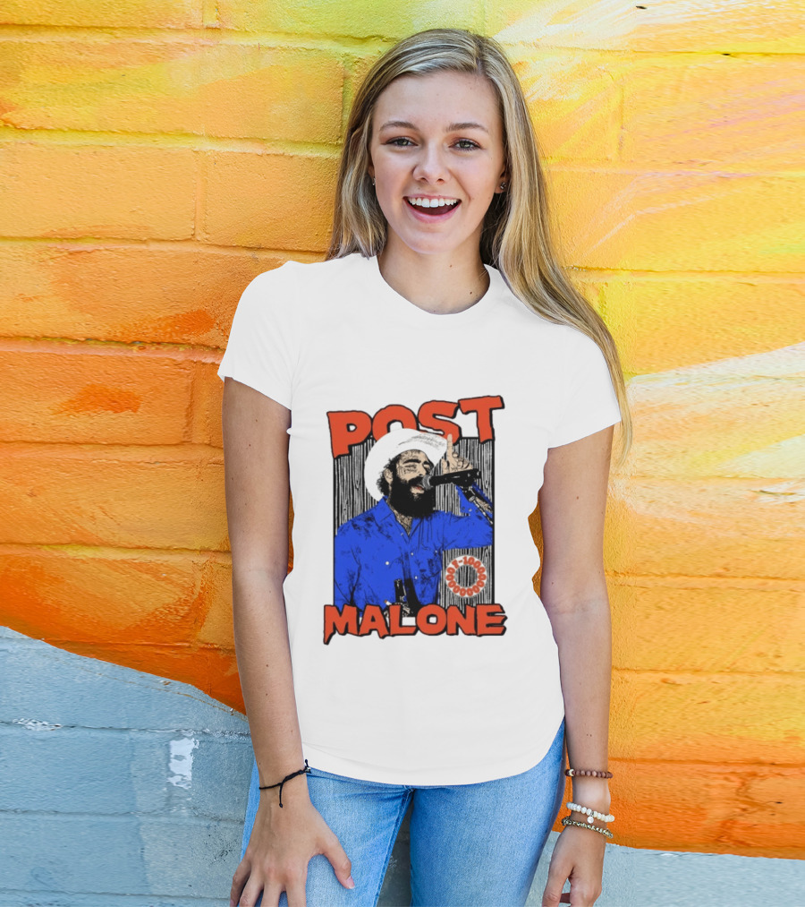 Post Malone Western Cowboy Singer Music Performance T-Shirt