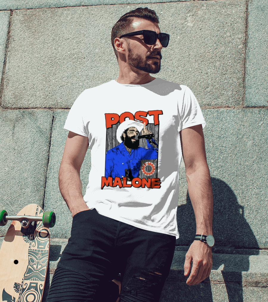 Post Malone Western Cowboy Singer Music Performance T-Shirt