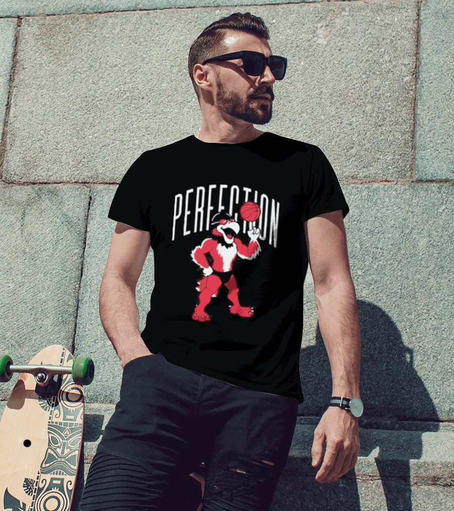 Perfection Basketball Mascot Red And White T-Shirt