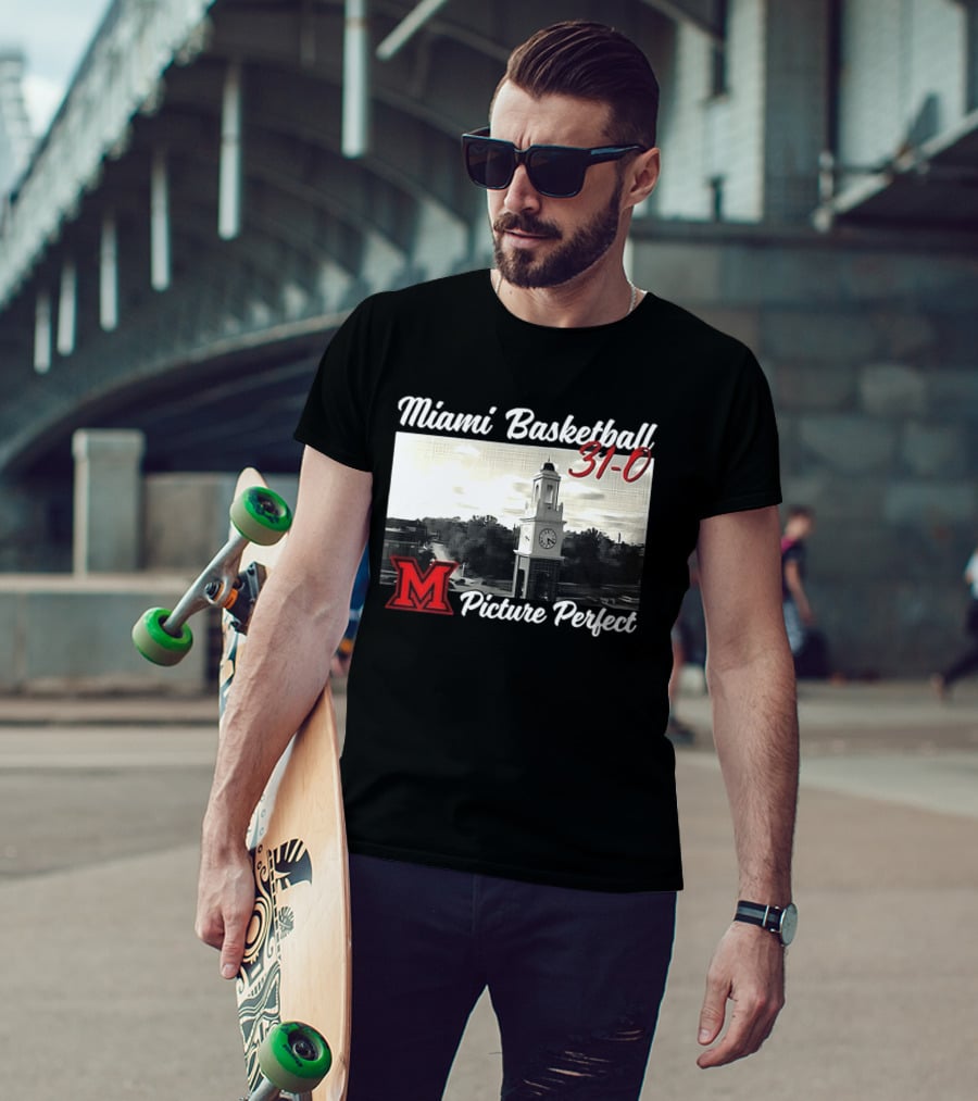 Miami Basketball 31 0 Picture Perfect M Tower T-Shirt