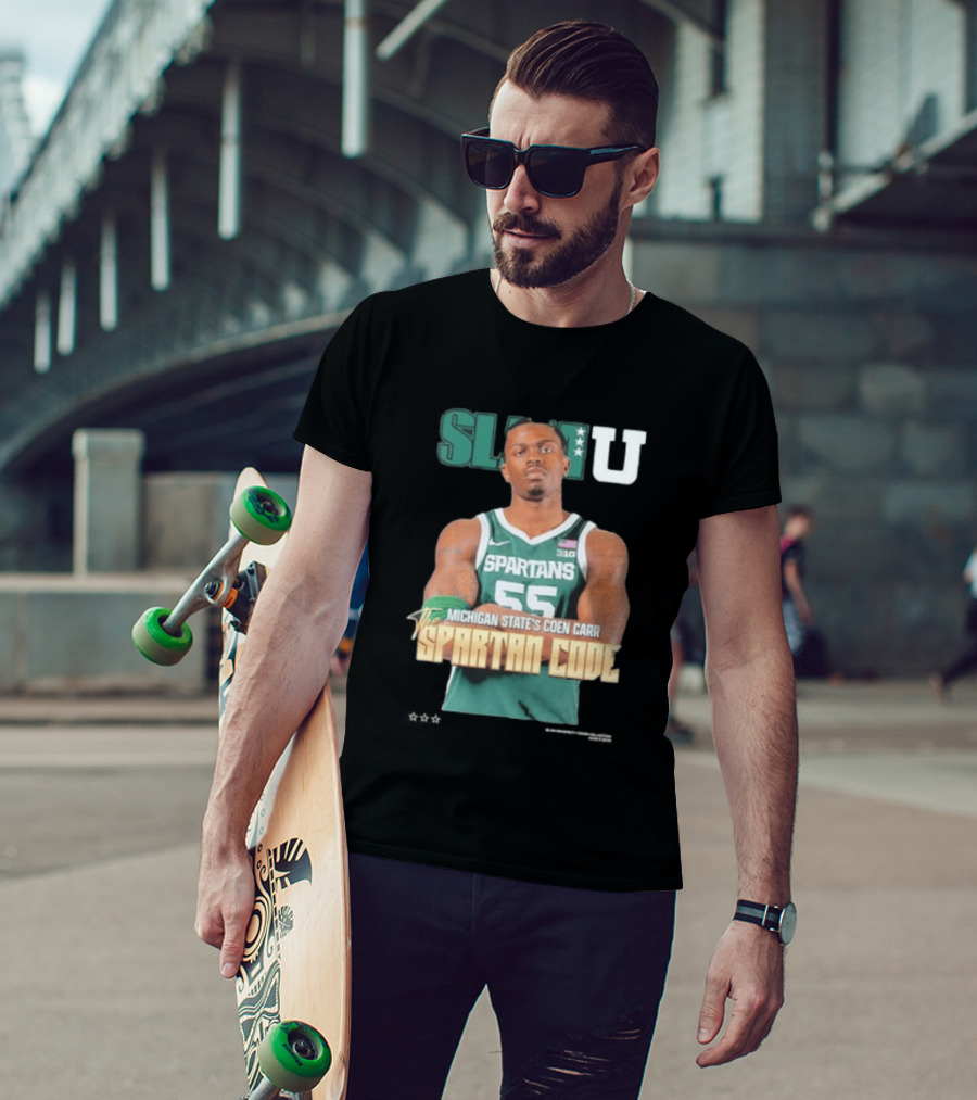 SLAMU Michigan State Spartans Coen Carr The Spartan Code T-Shirt