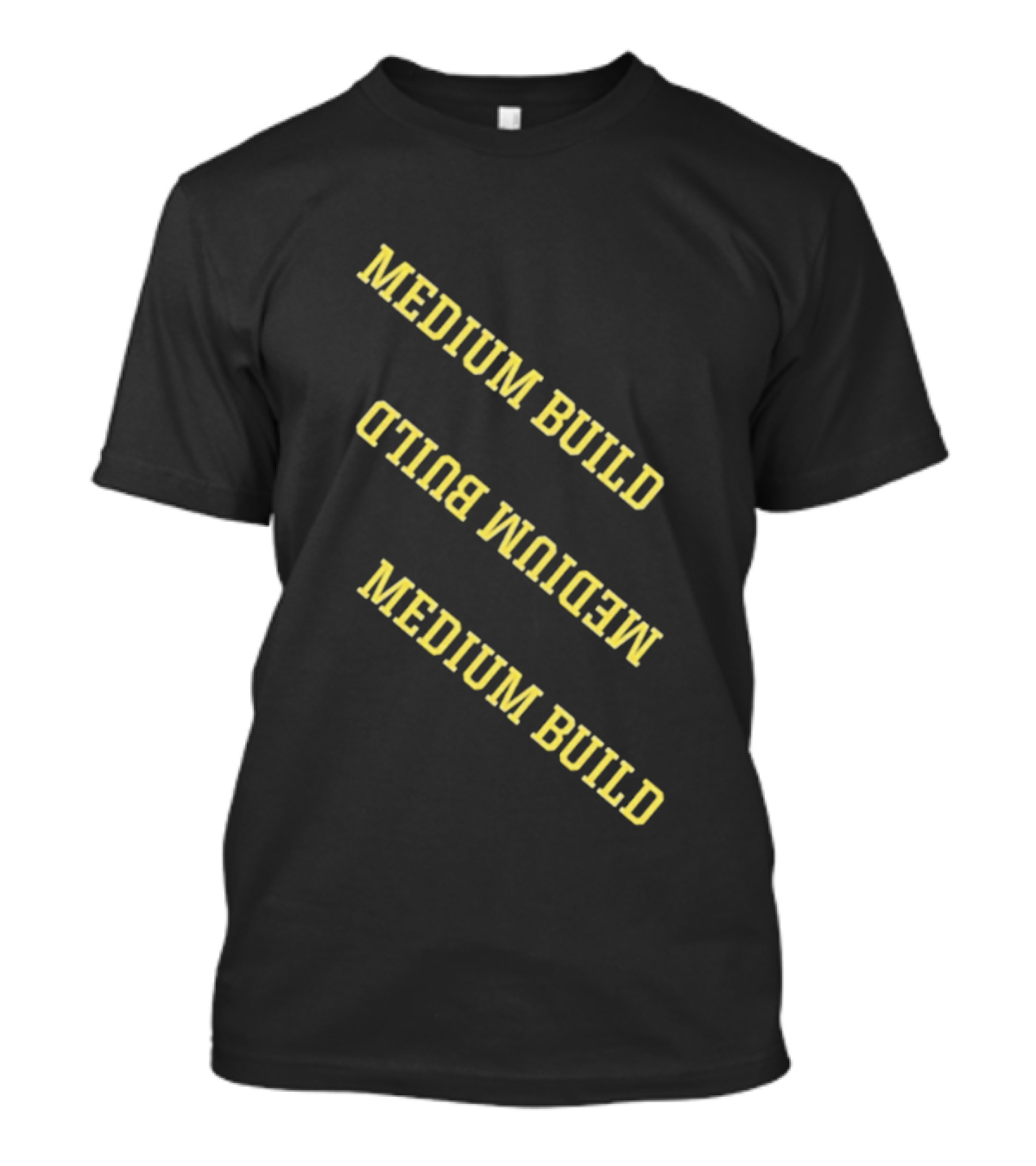 Medium Build Reversed Text Graphics Repetition T-Shirt