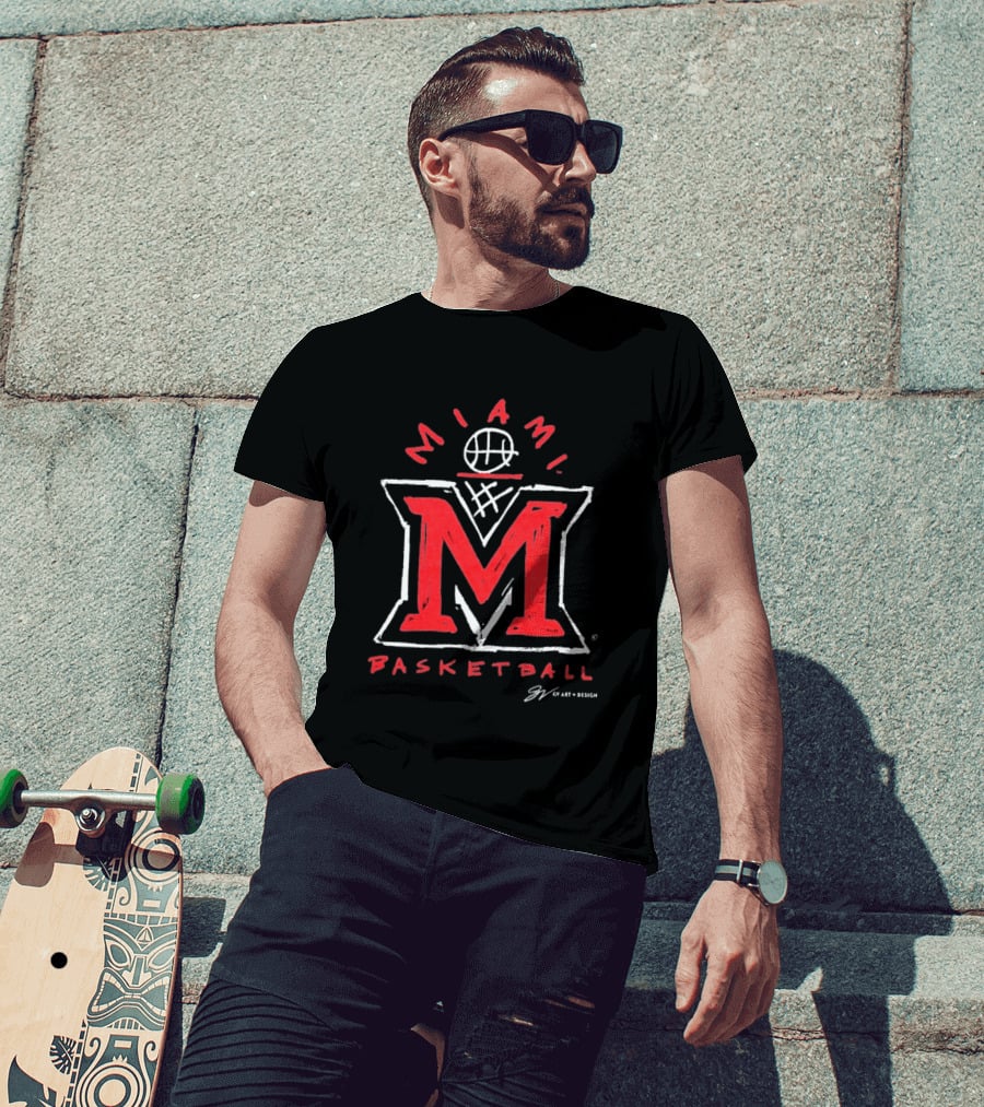 Miami M Basketball Net T-Shirt