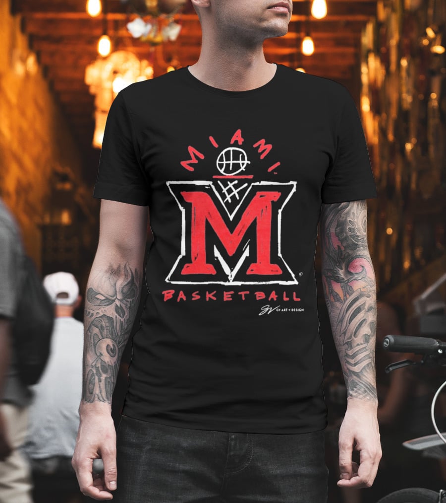 Miami M Basketball Net T-Shirt