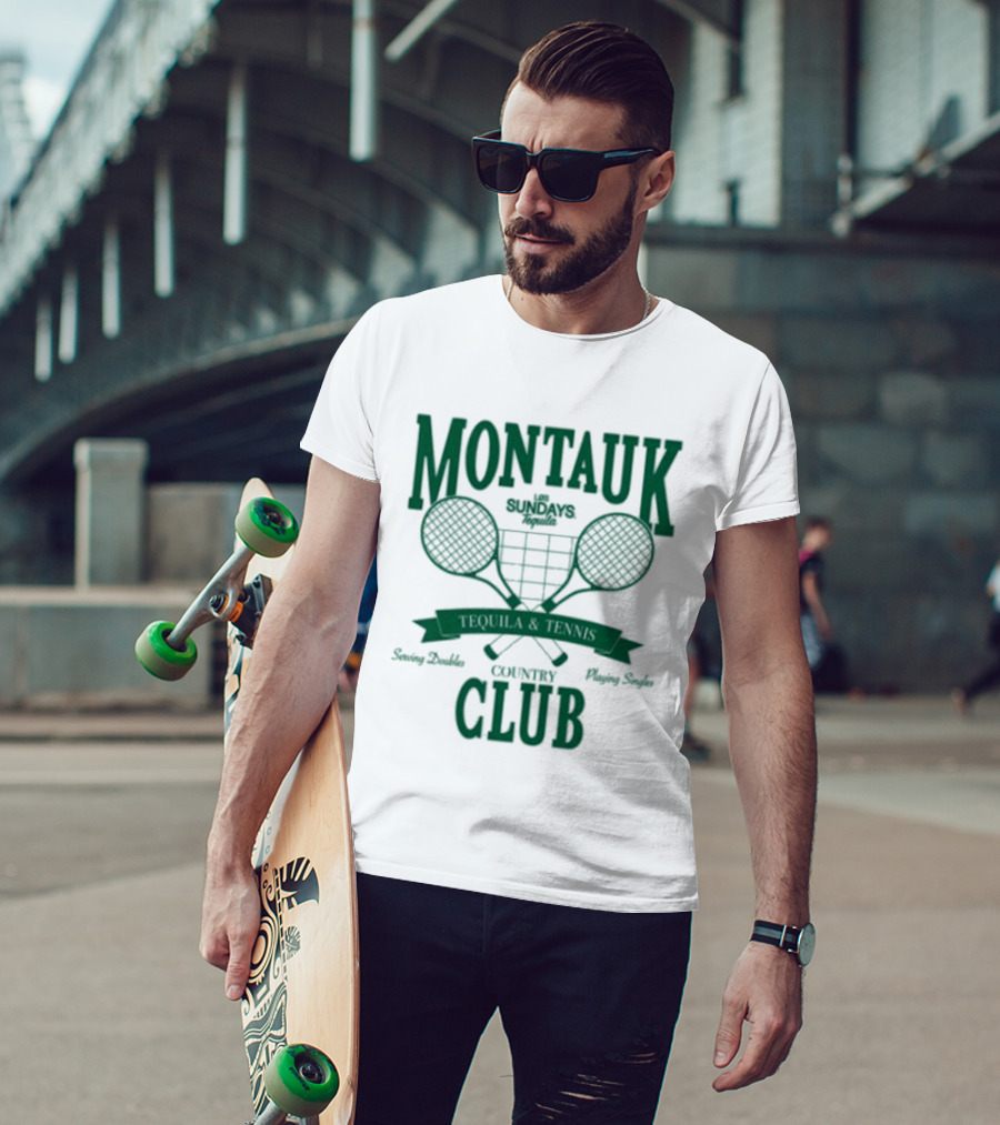 Montauk Country Club Tequila Lovers Serving Doubles Playing Singles T-Shirt