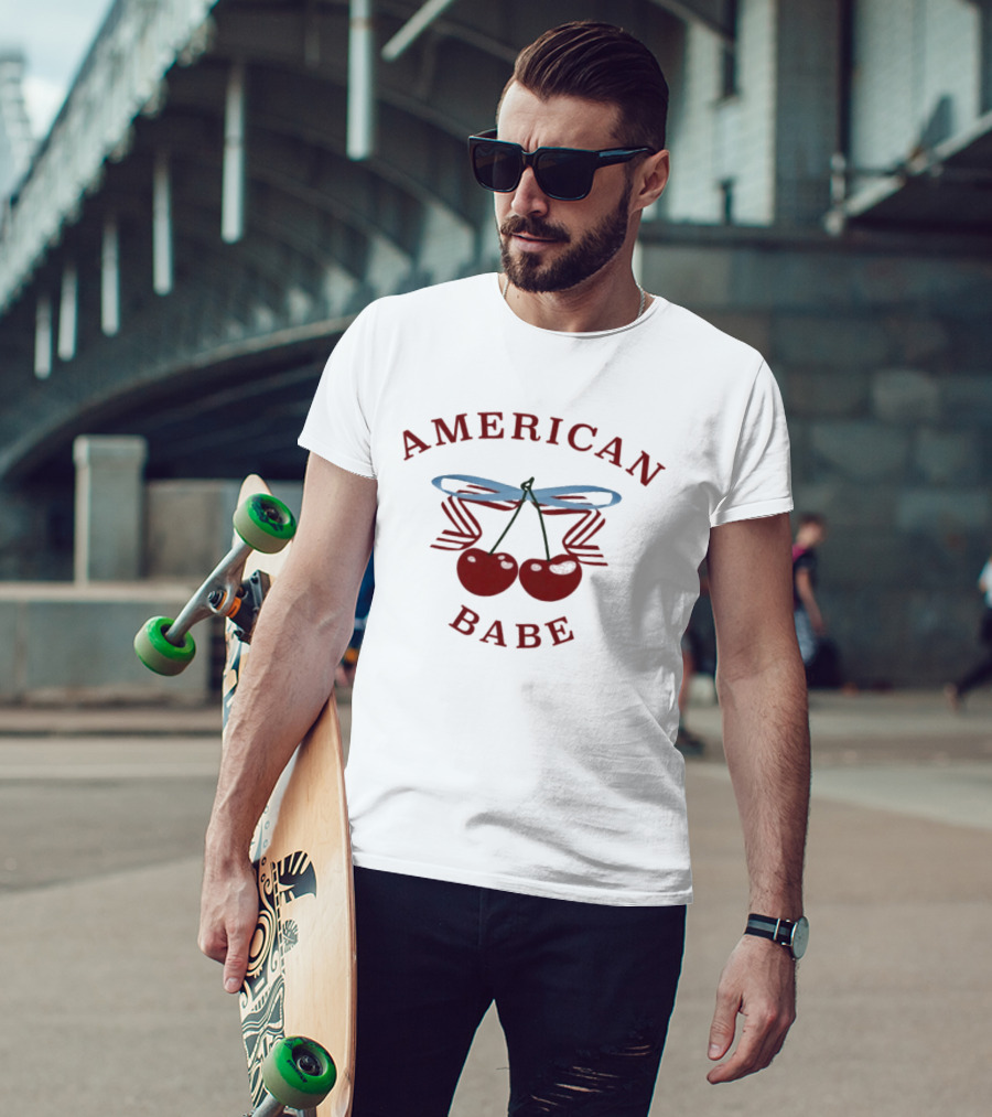 Elise Kibler Cherry Bow American Babe T-Shirt