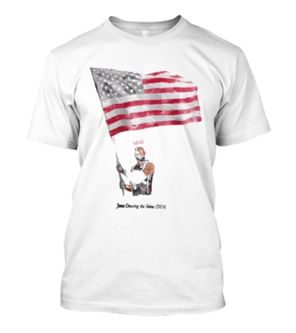 James Crossing The Seine 2024 American Flag T-Shirt