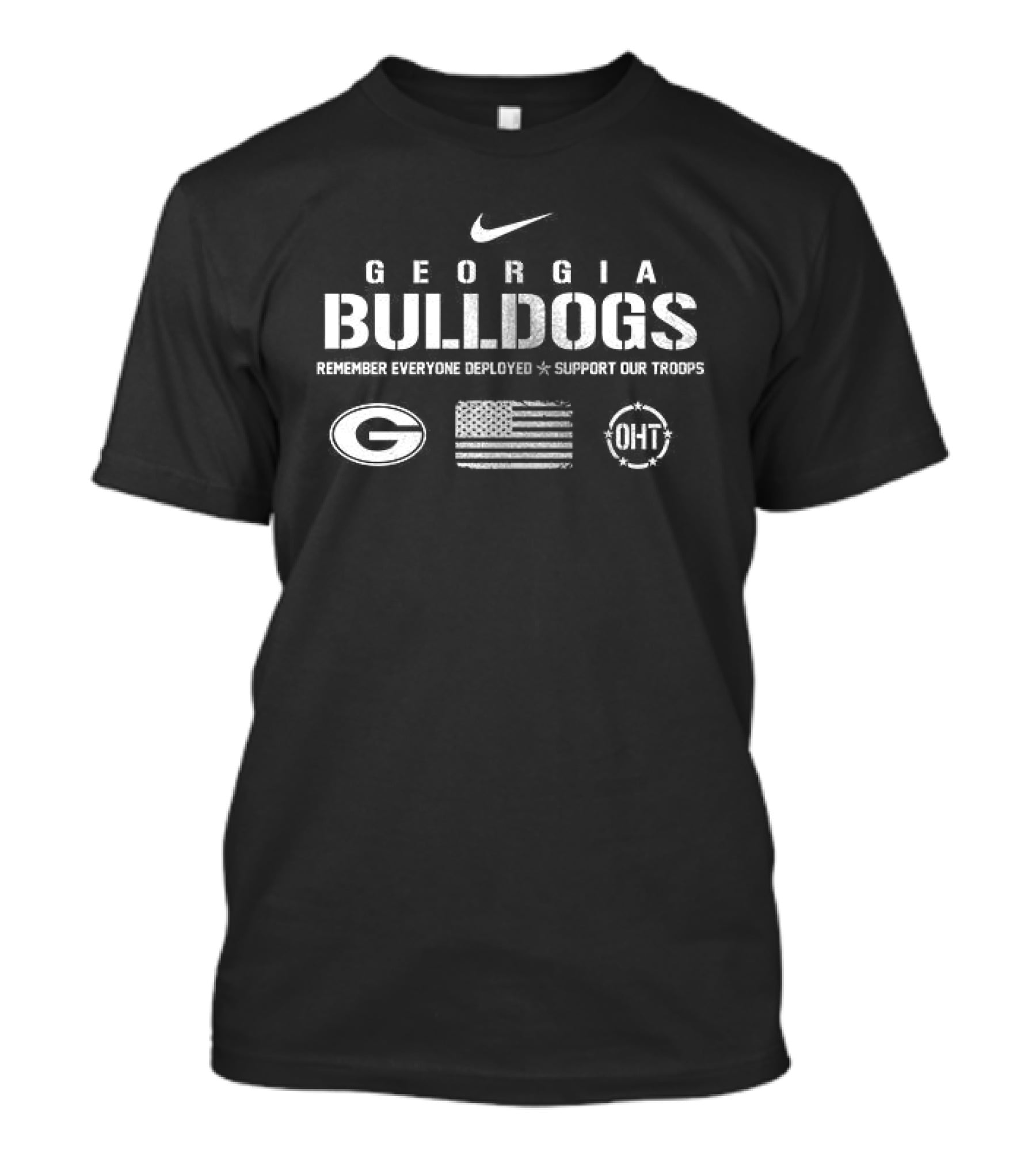 Georgia Bulldogs Remember Everyone Deployed Support Our Troops Nike T-Shirt