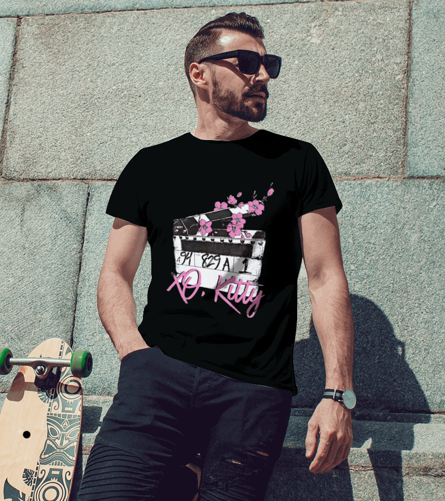 XO Kitty Film Clapperboard With Pink Flowers T-Shirt