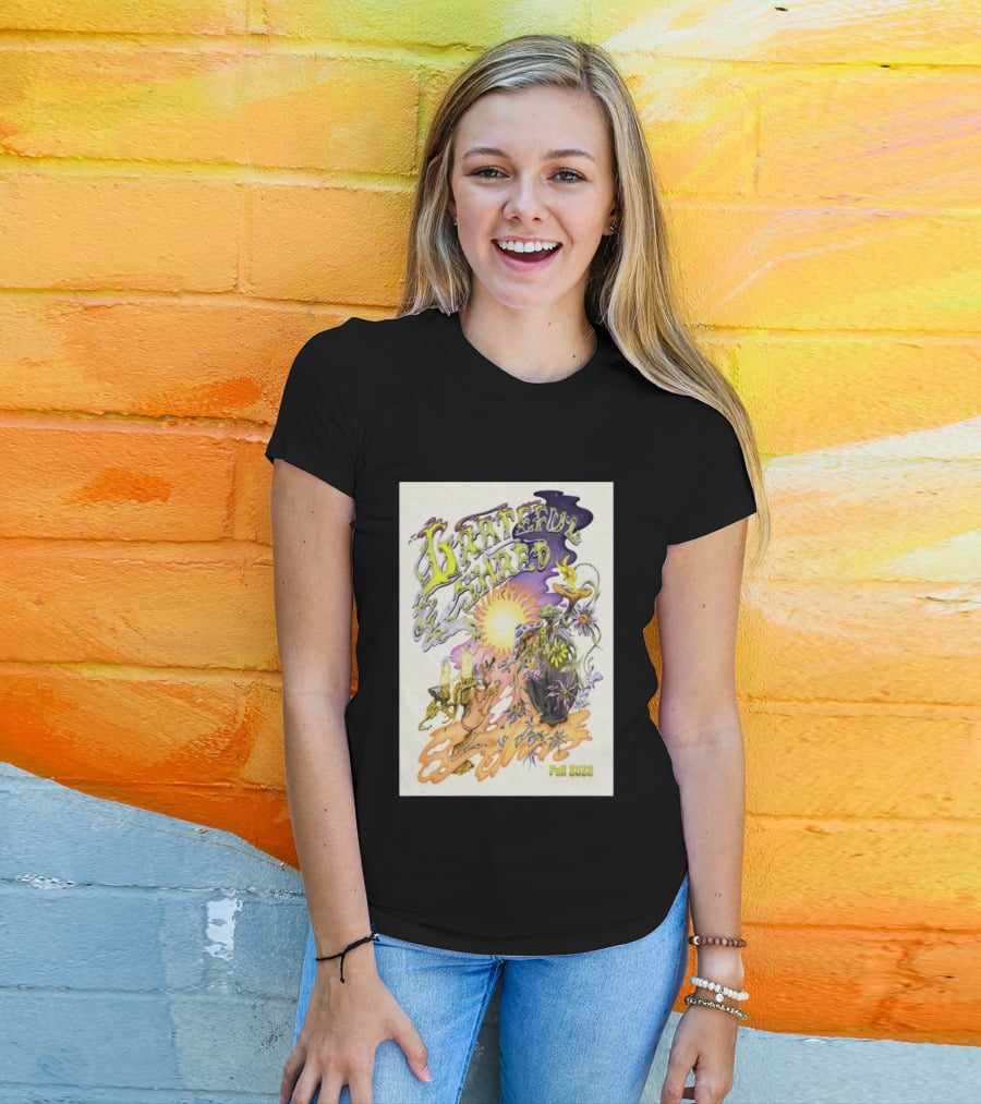 Grateful Shred Fall 2026 Psychedelic Sunflowers And Mushrooms Tour T-Shirt