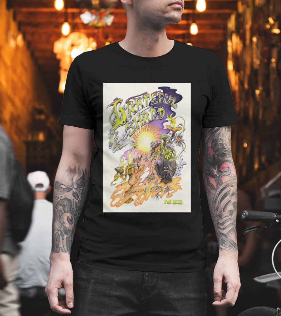 Grateful Shred Fall 2026 Psychedelic Sunflowers And Mushrooms Tour T-Shirt