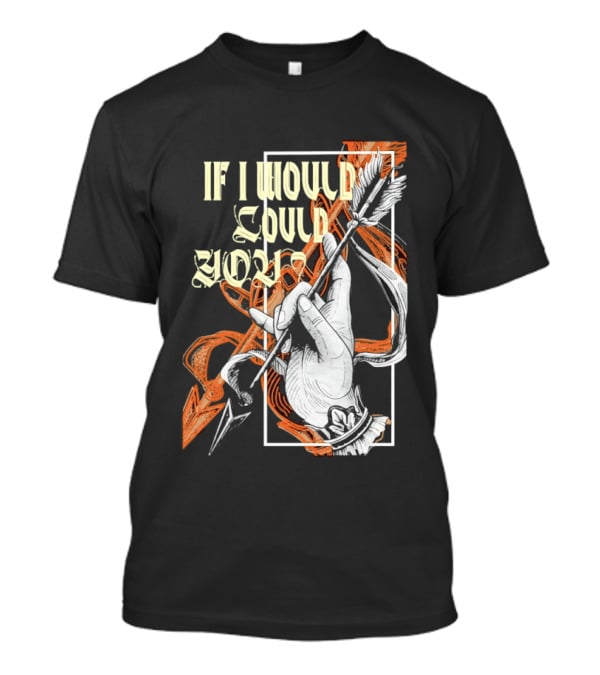 If I Would Could You Retro Hand Drawn Arrow Motif T-Shirt