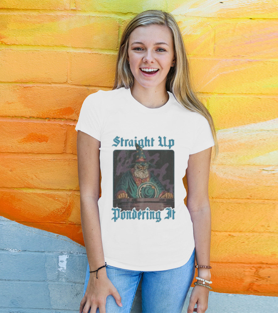 Straight Up Pondering It Chezaidan Wizard With Crystal Ball T-Shirt