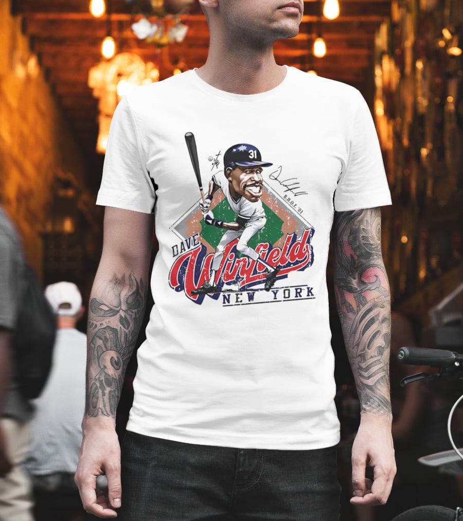 Dave Winfield New York Yankees Bruce Stark Collection Caricature MLB H.O.F. 2001 T-Shirt