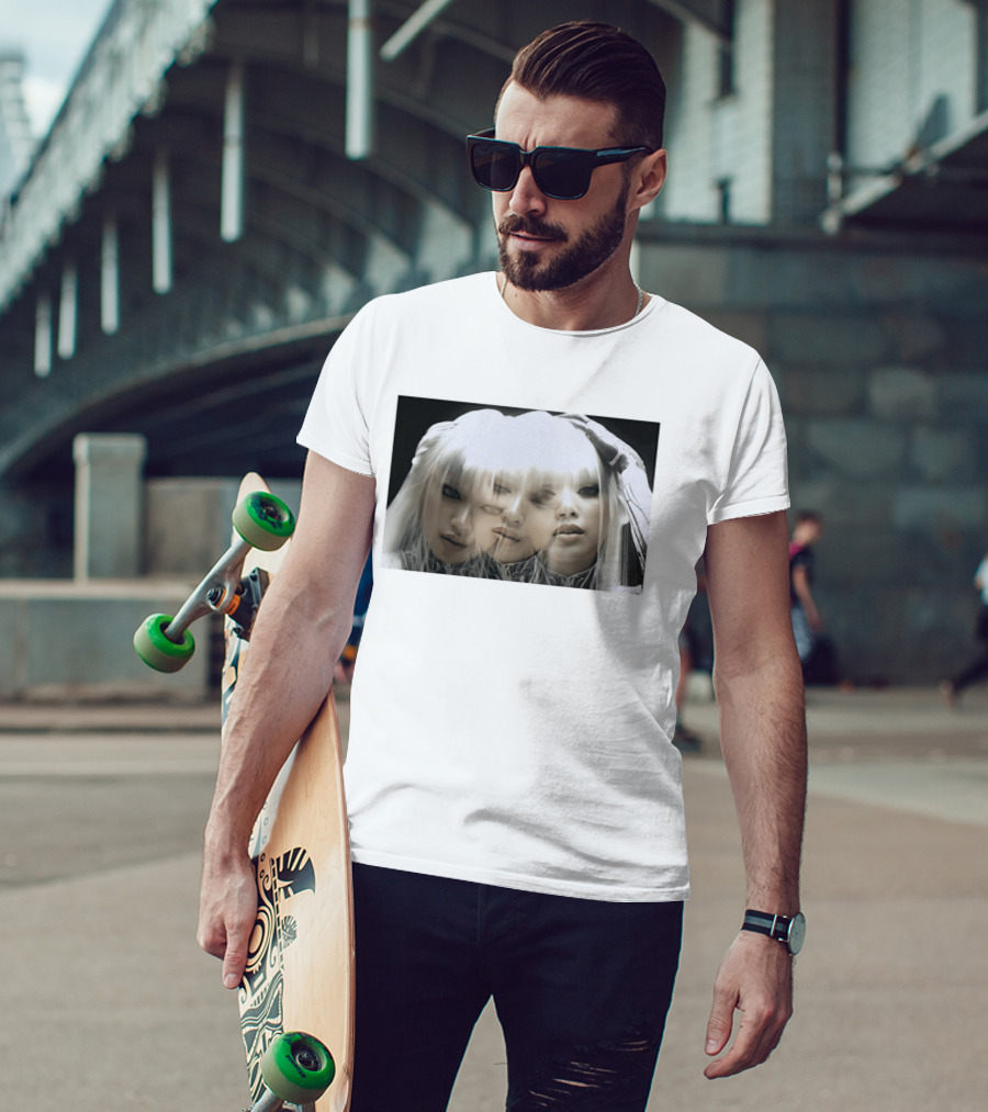 Lisa Bad Angel Gothic Aesthetic Triple Exposure Faces T-Shirt